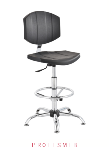 Krzesło produkcyjne wysokie z podnóżkiem KWSCr-02