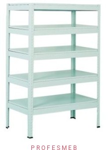 Regał metalowy magazynowy RMM 303 malowany 180x100x50cm 5 półek 100kg/p MALOW przemysłowy warsztatowy do magazynu na narzędzia