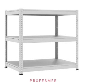 Regał metalowy magazynowy RMM 305 malowany 95x100x70cm 3 półek 100kg/p MALOW przemysłowy warsztatowy do magazynu na narzędzia