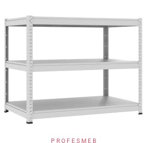 Regał metalowy magazynowy RMM 307 malowany 95x120x70cm 3 półek 100kg/p MALOW przemysłowy warsztatowy do magazynu na narzędzia