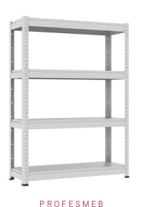 Regał metalowy magazynowy RMM 308 malowany 137x100x35cm 4 półek 100kg/p MALOW przemysłowy warsztatowy do magazynu na narzędzia