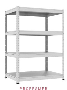 Regał metalowy magazynowy RMM 309 malowany 137x100x70cm 4 półek 100kg/p MALOW przemysłowy warsztatowy do magazynu na narzędzia