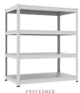 Regał metalowy magazynowy RMM 311 malowany 137x120x70cm 4 półek 100kg/p MALOW przemysłowy warsztatowy do magazynu na narzędzia