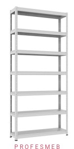 Regał metalowy magazynowy RMM 322 malowany 263x120x35cm 7 półek 100kg/p MALOW przemysłowy warsztatowy do magazynu na narzędzia