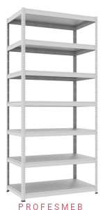 Regał metalowy magazynowy RMM 323 malowany 263x120x70cm 7 półek 100kg/p MALOW przemysłowy warsztatowy do magazynu na narzędzia