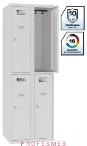 Metalowa szafka szkolna SUS 322 WST Malow dla 4 uczniów 180×60×50 cm ubraniowe do szkół
