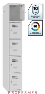 Metalowa szafka szkolna SMS 315 st 5-skrytkowa z ogranicznikiem otwarcia