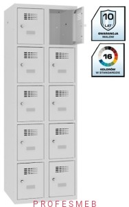 Metalowa szafka szkolna SMS 325 lx 10-skrytkowa z ogranicznikiem otwarcia 