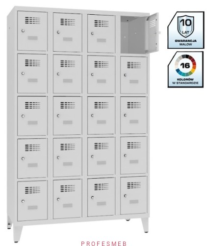 Szafka metalowa szkolna SMS 345 na nóżkach 20-skrytkowa Malow Profesmeb.jpg