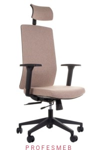 Fotel obrotowy ZN-807-B funkcja Anti-Shock z zagłówkiem i podłokietnikami oraz regulacją lędźwi TKANINA 6