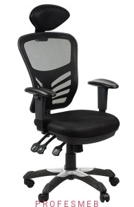 Krzesło obrotowy SMART z regulowanymi podłokietnikami i zagłówkiem