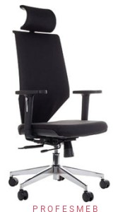 Fotel obrotowy ZN-805-C z mechanizmem synchronicznym i  regulowanymi podłokietnikami zagłówkiem oraz regulacją lędźwi TKANINA 30