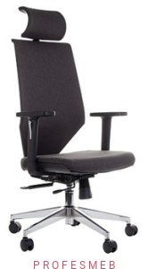 Fotel obrotowy grafitowy ZN-805-C z mechanizmem synchronicznym i  regulowanymi podłokietnikami zagłówkiem oraz regulacją lędźwi TKANINA 26