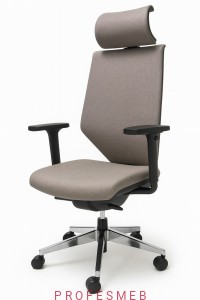 Fotel obrotowy grafitowy ZN-805-C z mechanizmem synchronicznym i  regulowanymi podłokietnikami zagłówkiem oraz regulacją lędźwi TKANINA 9