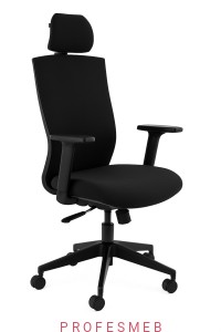 Fotel obrotowy HG-0004F z regulowanymi podłokietnikami i zagłówkiem oraz wyprofilowaniem lędźwiowym