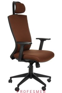Fotel obrotowy HG-0004F brązowy z regulowanymi podłokietnikami i zagłówkiem oraz wyprofilowaniem lędźwiowym