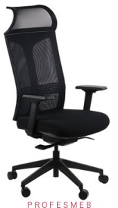 Krzesło obrotowe RYDER czarny do biura z funkcją Anti-Shock wysuwem siedziska i regulacją podłokietników oraz podparciem lędźwiowym