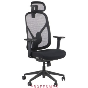 Krzesło obrotowe Larck z funkcją anti-shock regulowanymi podłokietnikami 3D i zagłówkiem 3D oraz podparciem lędźwiowym