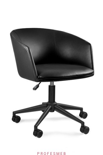 Czarne obrotowe krzeslo biurowe na kolkach – design for people, ergonomiczne, tanie