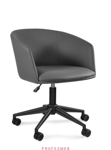 Szare obrotowe krzeslo biurowe na kolkach – do sali konferencyjnej, poczekalni, sieci uslugowych, ergonomiczne, tanie.jpg