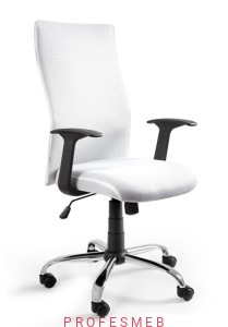 Fotel do biura BLACK ON BLACK Unique obrotowy tkanina PS biały