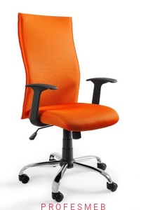 Fotel do biura BLACK ON BLACK Unique obrotowy tkanina PS pomarańczowy