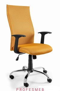 Fotel do biura BLACK ON BLACK Unique obrotowy tkanina PS żółty