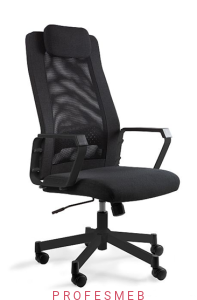 Fotel biurowy FOX  recepcyjny obrotowy tapicerowany z mechanizmem TILT podłokietniki stałe czarny stelaż Unique