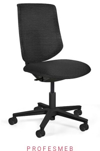 Fotel obrotowy LAPIS z bujanym oparciem regulowaną wysokością siedziska tapicerowany czarny stelaż