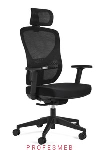 Fotel biurowy MASTER obrotowy na kółkach z regulacją podłokietników, zagłówka oraz oparcia lędźwi mechanizm synchron