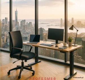 Fotel biurowy MILLO z mechanizmem TILT wyprofilowanym oparciem w odcinku lędźwiowym oraz wbudowanymi podłokietnikami czarny