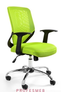 Fotel obrotowy MOBI z mechanizmem TILT regulacją wysokości, podłokietniki tapicerowany zielony Unique