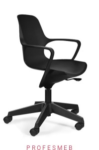 Fotel do rozmów POGO Unique biurowy z regulowaną wysokością siedziska, podłokietniki wykonany z tworzywa PP