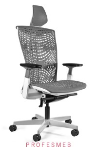 Fotel biurowy REYA elastomer Unique z regulowanymi podłokietnikami 2D mechanizmem synchron, wewnętrznym układem sprężyn spiralnych