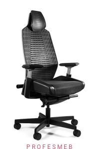 Fotel biurowy obrotowy RONIN z mechanizmem synchron regulacją podłokietników, zagłówka miejscem na montaż wentylatora komputerowego (80-120 mm)