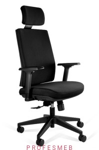 Fotel biurowy SHELL do 130kg tapicerowany z mechanizmem synchron regulowanymi podłokietnikami i zagłówkiem