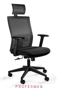 Krzesło biurowe TASK Unique obrotowe regulowane podłokietniki, zagłówek oraz mechanizm synchron normy PN-EN 