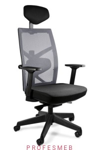 Fotel do pracy TUNE Unique regulacja podłokietników 3D zagłówka, wysuw siedziska mechanizm synchron oparcie na lędźwie