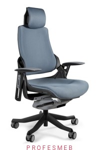 Fotel gabinetowy WAU z regulowanymi podłokietnikami mechanizmem slid tapicerowany tkaniną