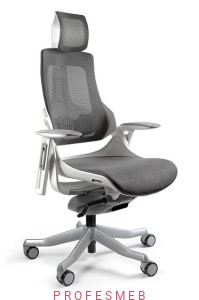 Fotel do pracy Wau Unique ergonomiczny regulacja podłokietników mechanizm slid oś obrotu tapicerowany siatką
