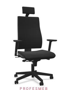 Fotel Intrata-O Nowy styl z zagłówkiem i podłokietnikami regulacja głębokości siedziska oraz oparcia na lędźwie tapicerowany