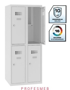 Szafka metalowa Msus 322S szkolna 4 drzwiowa z półką na książki certyfikowana 145x60x50cm