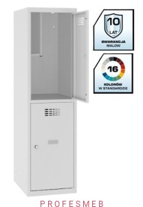 Szafa metalowa MSUS 412S Malow  2 drzwiowa z półką na rzeczy zamykana na klucz do szkół i przedszkoli 145x40x50cm