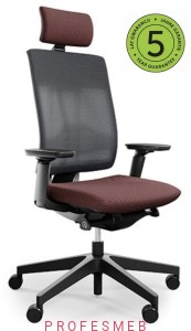 Fotel Xenon Net 111 pracowniczy mechanizm SFL z regulowanymi podłokietnikami chromowanym stelażem i tapicerowanym siedziskiem 