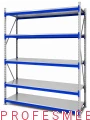 Regał magazynowy LPX 300x250x100 cm z 5 półkami z paneli metalowych