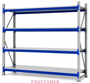 Regał magazynowy LPX 250x270x120 cm 4 półki metalowe, 250 kg/półkę