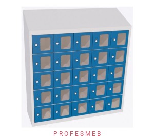 Metalowa szafka śniadaniowa ze skrytkami na klucz sus 255 wp drzwi z plexi