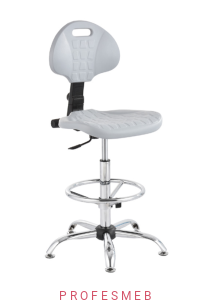Krzesło produkcyjne wysokie z podnóżkiem KWSCrk-01. Popiel