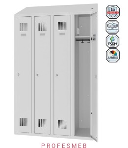 Metalowa szafka ubraniowa MSUM 340v z wyposażeniem elektrycznym i USB - 4 drzwiowa 