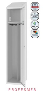 Metalowa szafka ubraniowa MSUM 410v z wyposażeniem elektrycznym i USB - 1 drzwiowa